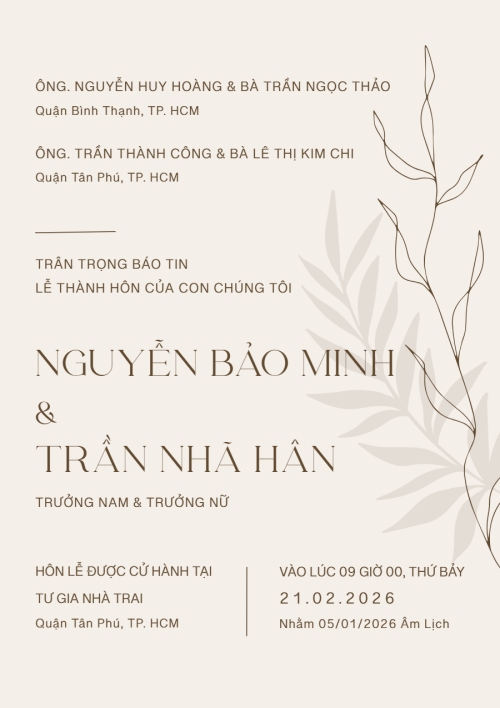 Mẫu thiết kế Ruột thiệp cưới Thiệp cưới trà nâu 1770427278