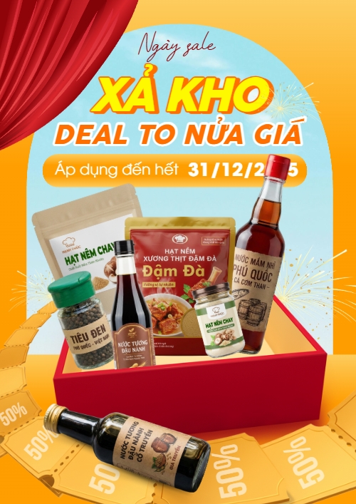 Mẫu thiết kế Poster chuẩn Xả kho deal to nửa giá 1770453123