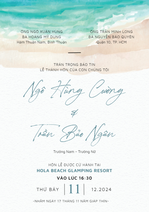 Mẫu thiết kế Ruột thiệp cưới Sea Lover, cổ điển, vintage, retro, classic 1770427283