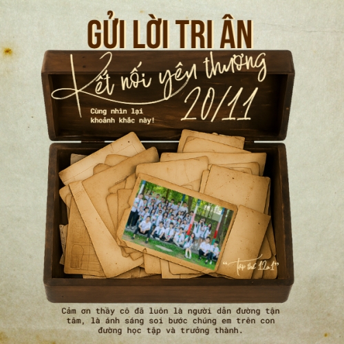 Mẫu thiết kế Bài post MXH vuông Gửi lời tri ân 1770464774