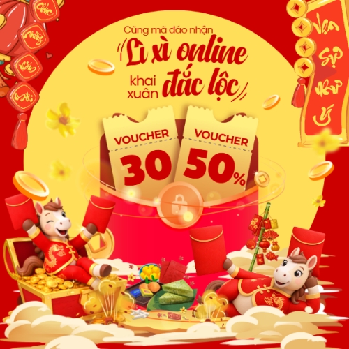 Mẫu thiết kế Bài post MXH vuông Nhận lì xì đầu năm 1772034008