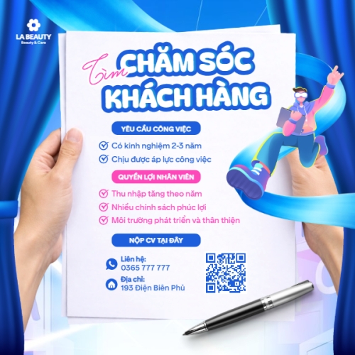 Mẫu thiết kế Bài post MXH vuông Tuyển dụng nhân viên chăm sóc khách hàng 1772950675