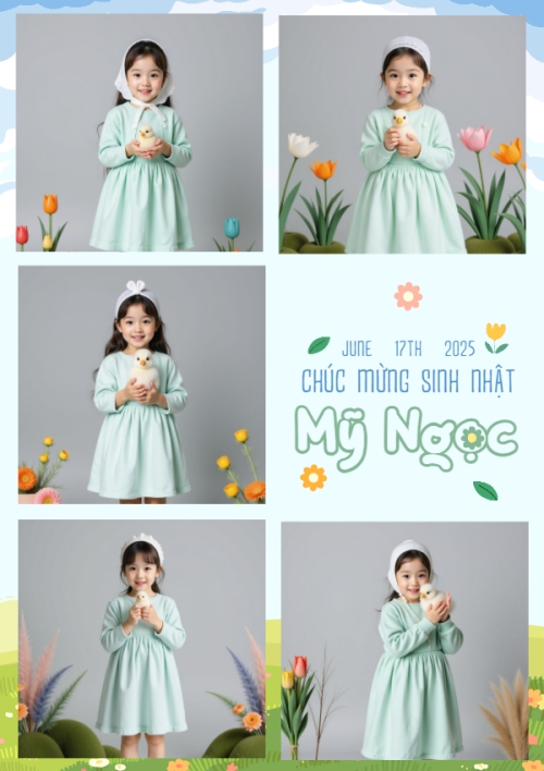 Mẫu thiết kế Khung ảnh (dọc) Em bé, trẻ em, baby, kids, birthday, sinh nhật, kỉ niệm, dễ thương, cute, đơn giản 1774506194