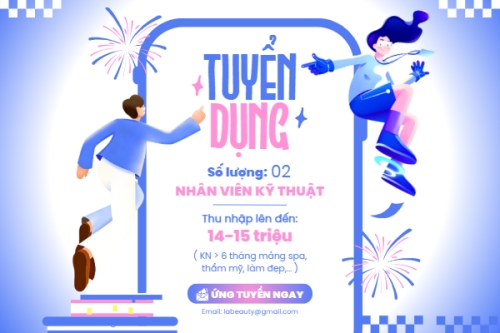 Mẫu thiết kế Bài post MXH ngang Tuyển dụng kỹ thuật viên 1773669991