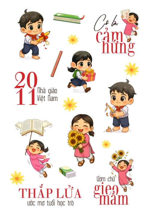 Mẫu thiết kế Nhãn Sticker - Sticker Sheets Nhà giáo Việt Nam, 20/11 1773676909