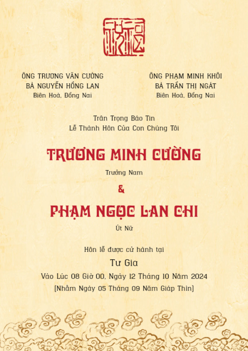 Mẫu thiết kế Ruột thiệp cưới Tri Kỷ, truyền thống, traditional, dân gian 1774423303