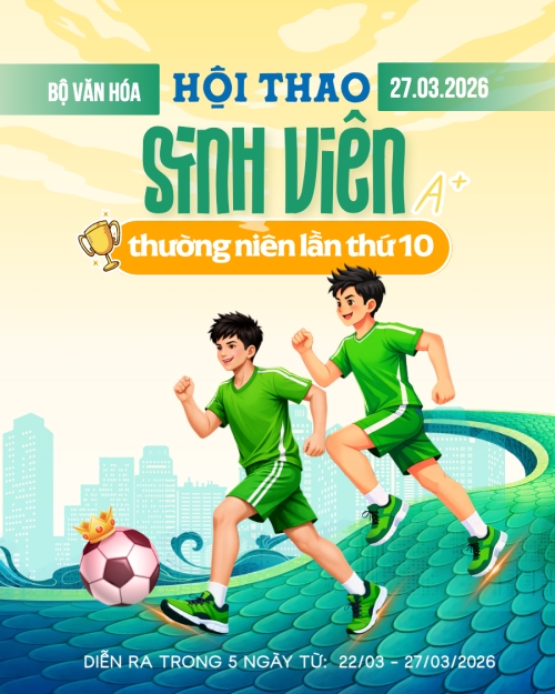 Mẫu thiết kế Bài post MXH dọc Hội thao sinh viên 1774512574