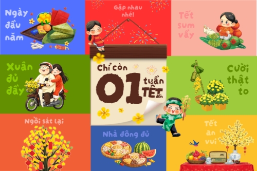 Mẫu thiết kế Bài post MXH ngang Thông báo Tết 1773671295