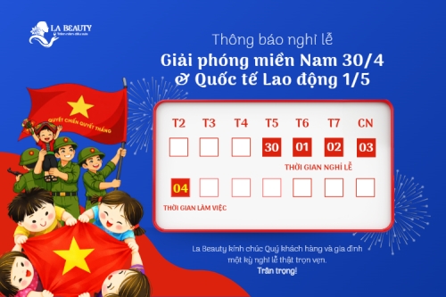 Mẫu thiết kế Bài post MXH ngang Thông báo nghỉ lễ Giải phóng miền Nam 30/4 và Quốc tế Lao động 1/5 1774689630