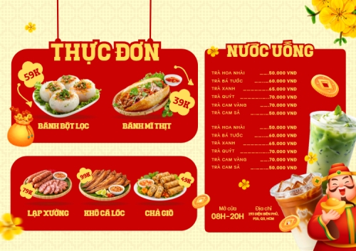 Mẫu thiết kế Menu tờ rời (ngang) Thực đơn ngày tết 1774524424