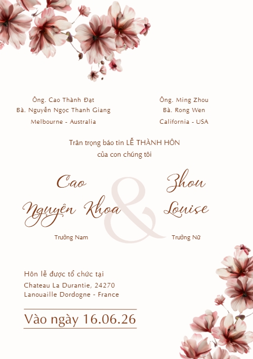 Mẫu thiết kế Ruột thiệp cưới Thiệp cưới hoa màu nước 1774423351