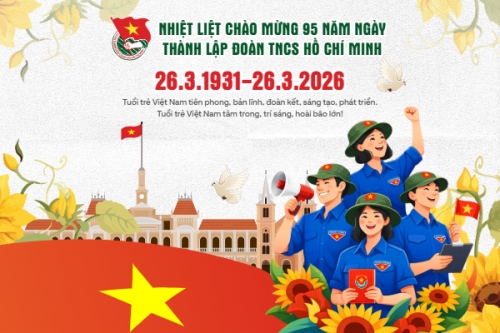 Mẫu thiết kế Bài post MXH ngang Kỷ niệm 95 năm ngày thành lập Đoàn TNCS Hồ Chí Minh 26/3 1773671577