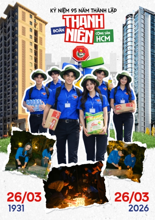 Mẫu thiết kế Poster chuẩn Ngày thành lập Đoàn TNCS Hồ Chí Minh 26/3 1773669895