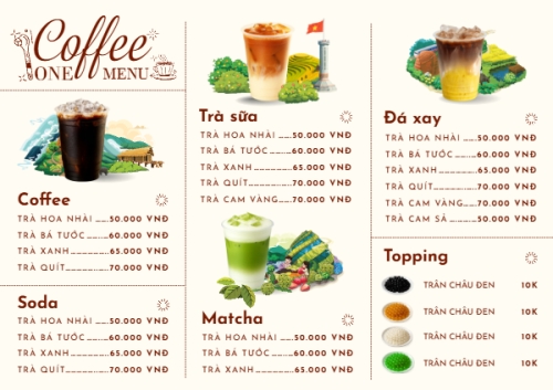 Mẫu thiết kế Menu tờ rời (ngang) Menu nước 1774519080