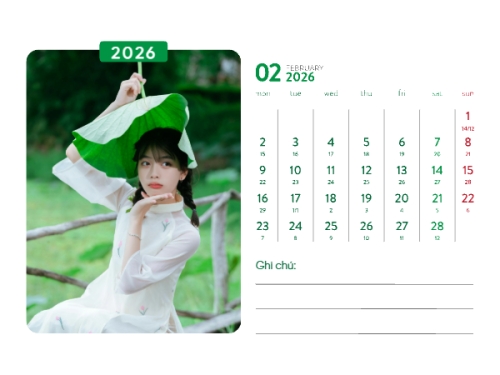 Mẫu thiết kế Lịch để bàn Xuân Bính Ngọ 2026 1774519451