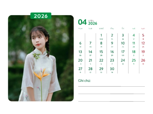 Mẫu thiết kế Lịch để bàn Xuân Bính Ngọ 2026 1774519451