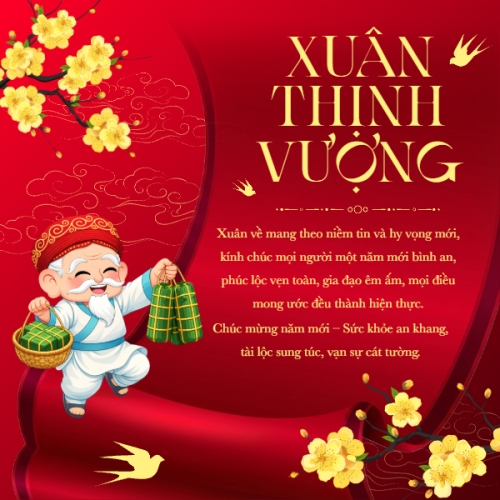 Mẫu thiết kế Bài post MXH vuông Xuân thịnh vượng 1773212895
