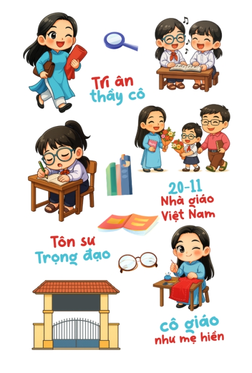 Mẫu thiết kế Nhãn Sticker - Sticker Sheets Nhà giáo Việt Nam 20/11 1773676909