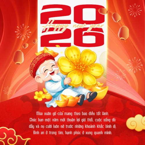 Mẫu thiết kế Bài post MXH vuông Happy new year 2026 1774512506