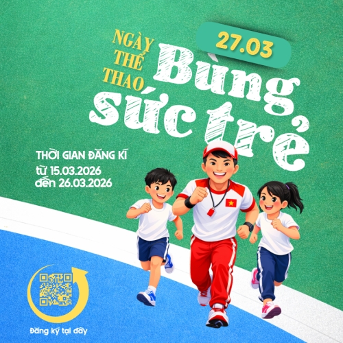 Mẫu thiết kế Bài post MXH vuông Bùng sức trẻ 1773665186