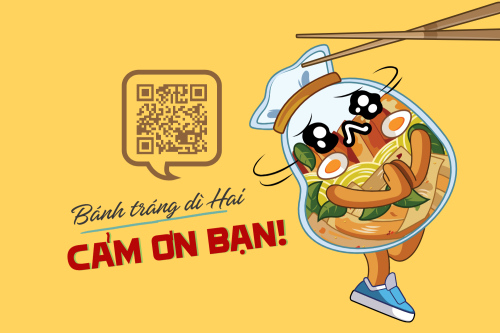 Mẫu thiết kế Thank you card Dễ thương, cute, chibi, hoạt hình, cartoon, bánh tráng trộn, mixed rice paper 1774512764