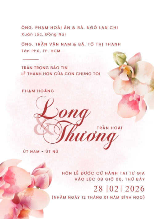 Mẫu thiết kế Ruột thiệp cưới Thiệp cưới Mộc lan 1774423422