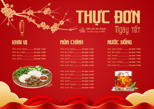 Mẫu thiết kế Menu tờ rời (ngang) Tết, Xuân, Ất tỵ, năm 2025, 2025, ẩm thực, nước uống, food, drink 1774530355