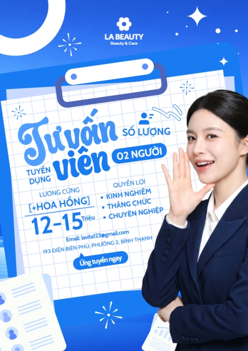 Mẫu thiết kế Poster chuẩn Tuyển dụng tư vấn viên 1773162205