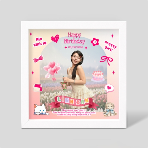 Mẫu thiết kế Khung ảnh 3D Chúc mừng sinh nhật cô gái 1774506193
