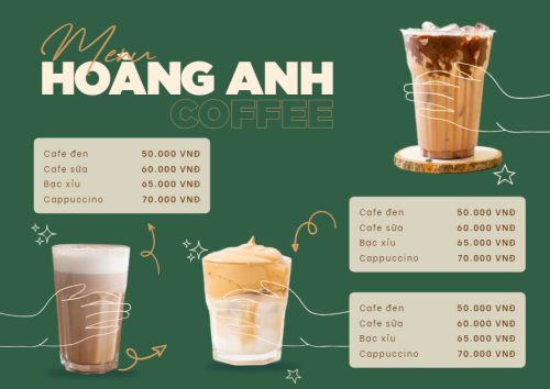 Mẫu thiết kế Menu tờ rời (ngang) Nước uống, juice, giải khát, F&B, drink, coffee, cà phê 1774389316
