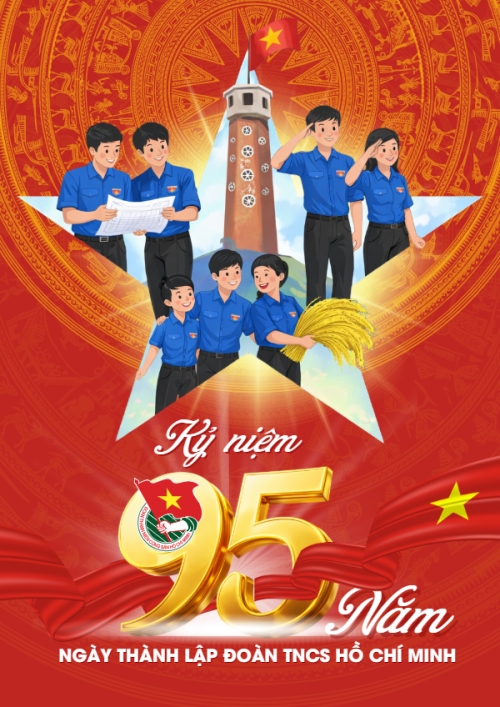 Mẫu thiết kế Poster chuẩn Ngày thành lập Đoàn TNCS Hồ Chí Minh 26/3 1773663933