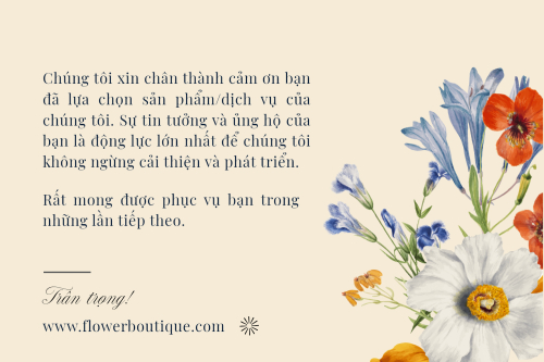 Mẫu thiết kế Thank you card Hoa lá, thiên nhiên, floral, vintage, flower, hoa 1774519336