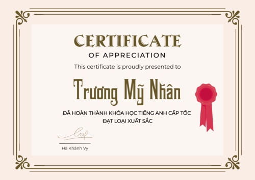 Mẫu thiết kế Bằng khen Spa, thẩm mỹ, beauty, làm đẹp, giáo dục, education, Tiếng Anh, ngoại ngữ 1772964495