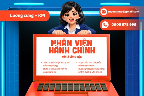 Mẫu thiết kế Bài post MXH ngang Tuyển dụng nhân viên hành chính 1774512724