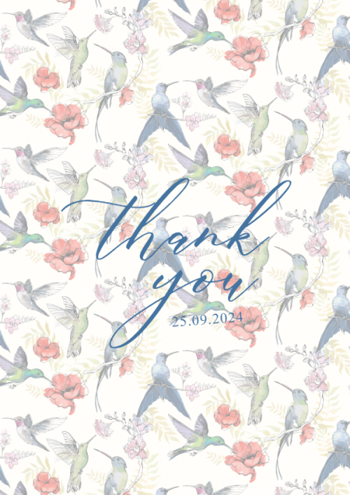 Mẫu thiết kế Ruột thiệp cưới Món Quà Mùa Xuân 03, hoa lá, thiên nhiên, floral, chim, động vật 1774607798