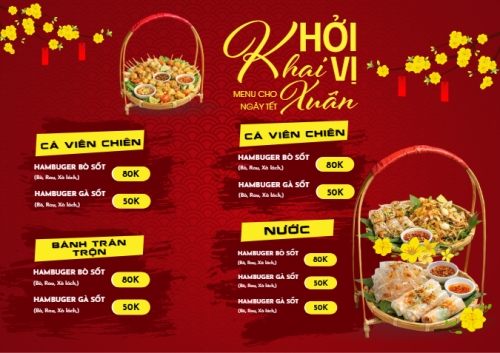 Mẫu thiết kế Menu tờ rời (ngang) Khai xuân khởi vị 1774519080