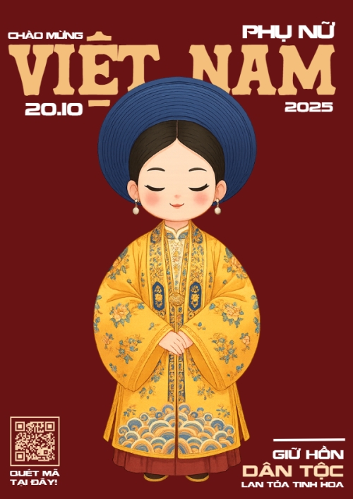Mẫu thiết kế Poster chuẩn 20/10, Ngày phụ nữ Việt Nam, Vietnamese Women's Day, phụ nữ, sự kiện, event, dễ thương, cute, chibi, hoạt hình, cartoon 1773670298