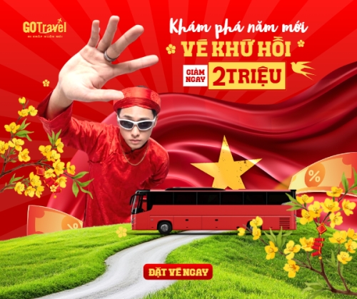 Mẫu thiết kế Bài post MXH ngang Khám phá năm mới vé khứ hồi giảm 2 triệu 1772630836