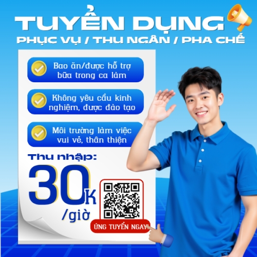Mẫu thiết kế Bài post MXH vuông Phục vụ, tuyển dụng, nước uống, juice, giải khát, F&B, drink, hiện đại, modern 1773677113