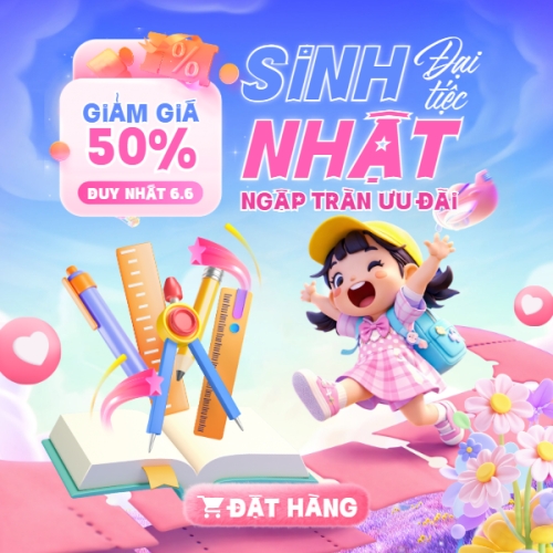 Mẫu thiết kế Bài post MXH vuông Đại tiệc sinh nhật ngập tràn ưu đãi 1774519461