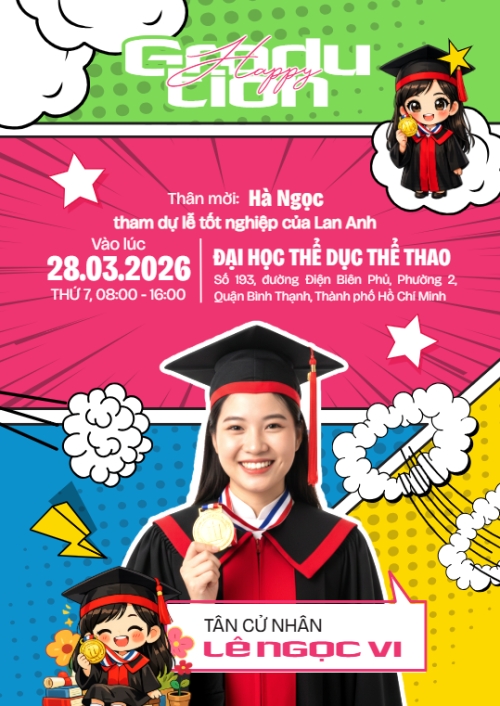 Mẫu thiết kế Thư mời Happy Graduation 1772640488