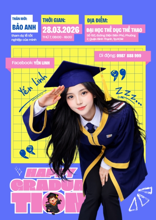 Mẫu thiết kế Thư mời Thư mời tốt nghiệp 1772640488