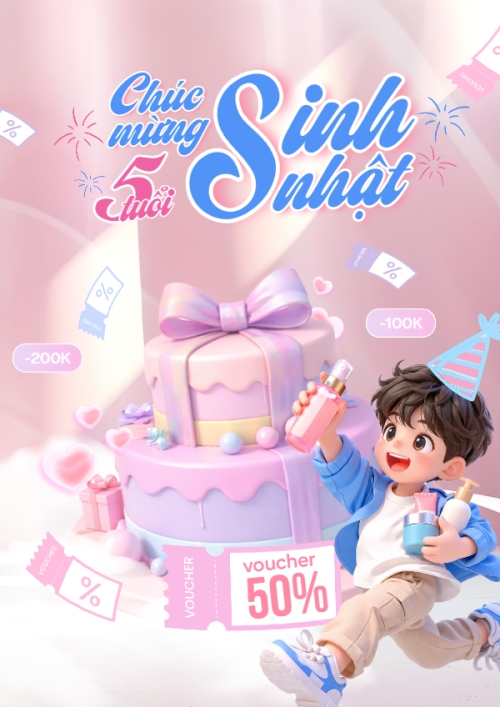 Mẫu thiết kế Poster chuẩn Giảm giá sinh nhật 1774512445