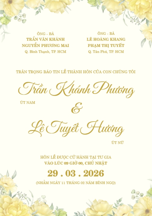 Mẫu thiết kế Ruột thiệp cưới Thiệp cưới Vườn nắng 1774423422