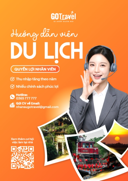 Mẫu thiết kế Poster chuẩn Tuyển dụng hướng dẫn viên du lịch 1773162205