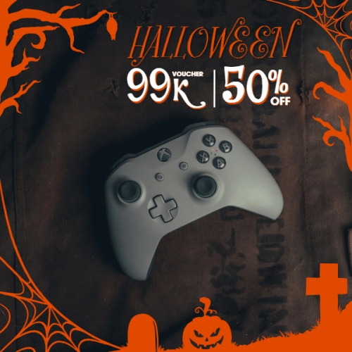 Mẫu thiết kế Khung sản phẩm Halloween, máy game, gaming machine, công nghệ, technology, điện tử, electronic, dễ thương, cute, chibi, hoạt hình, cartoon 1773681582