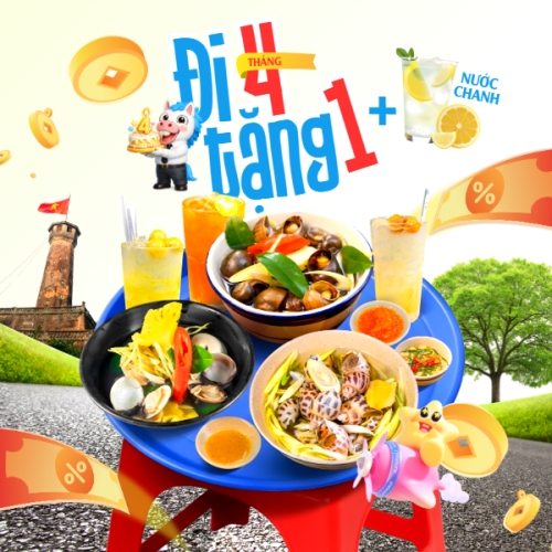 Mẫu thiết kế Bài post MXH vuông Đi tháng 4 tặng 1 phần nước 1774700593