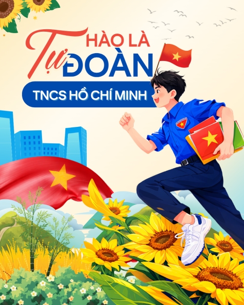Mẫu thiết kế Bài post MXH dọc Tự hào là đoàn TNCS Hồ Chí Minh 1774512574
