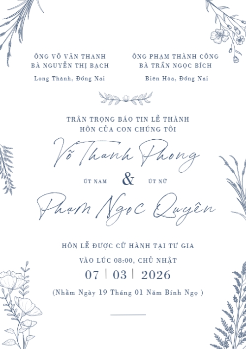 Mẫu thiết kế Ruột thiệp cưới Thiệp cưới Mộc lam 1774423422