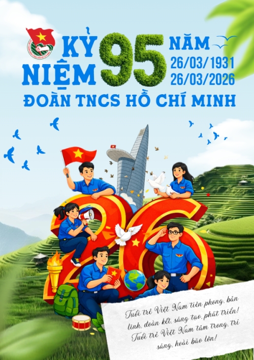 Mẫu thiết kế Poster chuẩn Ngày thành lập Đoàn TNCS Hồ Chí Minh 26/3 1773663933